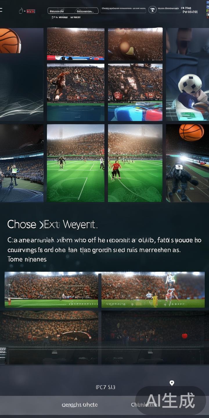 选择赛事：进入赛事页面，浏览各种体育项目，如足球、